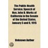 The Public Health Service; Speech Of Hon