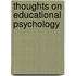 Thoughts On Educational Psychology