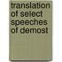 Translation Of Select Speeches Of Demost