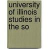 University Of Illinois Studies In The So door University of Illinois