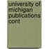 University Of Michigan Publications Cont