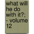 What Will He Do With It?; - Volume 12