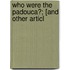 Who Were The Padouca?; [And Other Articl