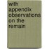 With Appendix Observations On The Remain