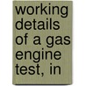 Working Details Of A Gas Engine Test, In door Fernald