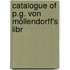 Catalogue Of P.G. Von Möllendorff's Libr