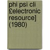 Phi Psi Cli £electronic Resource] (1980) by Elon University