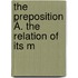 The Preposition À. The Relation Of Its M