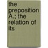 The Preposition À.; The Relation Of Its