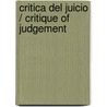 Critica del juicio / Critique of Judgement by Immanual Kant