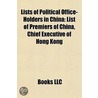 Lists of Political Office-holders in China by Not Available