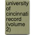 University of Cincinnati Record (Volume 2)