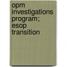 Opm Investigations Program; Esop Transition by United States Congress Service