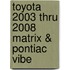 Toyota 2003 Thru 2008 Matrix & Pontiac Vibe