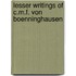 Lesser Writings Of C.M.F. Von Boenninghausen