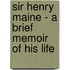 Sir Henry Maine - A Brief Memoir Of His Life