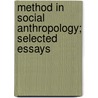 Method in Social Anthropology; Selected Essays door Radcliffe-Brown