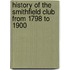 History of the Smithfield Club from 1798 to 1900