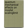 Quantum Mechanical Effects On Mosfet Scalinglimit door Lihui Wang
