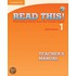 Read This! Level 1 Teacher's Manual With Audio Cd