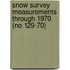 Snow Survey Measurements Through 1970 (No 129-70)