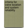 Criteria for Valve Location and System Reliability door Jerry Snyder
