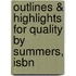 Outlines & Highlights For Quality By Summers, Isbn
