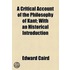 A Critical Account Of The Philosophy Of Kant (1877)
