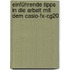 Einführende Tipps In Die Arbeit Mit Dem Casio-fx-cg20