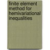 Finite Element Method For Hemivariational Inequalities door Jaroslav Haslinger