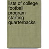 Lists of College Football Program Starting Quarterbacks door Not Available
