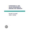 Experimental and Quasi-Experimental Designs for Research by Julian C. Stanley
