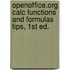 Openoffice.Org Calc Functions And Formulas Tips, 1st Ed.