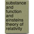 Substance and Function and Einsteins Theory of Relativity