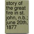 Story of the Great Fire in St. John, N.B.; June 20th, 1877