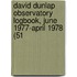 David Dunlap Observatory Logbook, June 1977-April 1978 (51