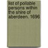 List of Pollable Persons Within the Shire of Aberdeen. 1696