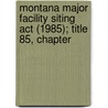 Montana Major Facility Siting Act (1985); Title 85, Chapter door Montana