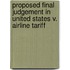 Proposed Final Judgement in United States V. Airline Tariff