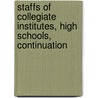 Staffs of Collegiate Institutes, High Schools, Continuation door Ontario Dept of Education