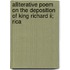 Alliterative Poem On The Deposition Of King Richard Ii; Rica