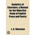 Analytics of Literature, a Manual for the Objective Study of