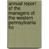 Annual Report of the Managers of the Western Pennsylvania Ho