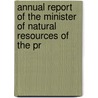Annual Report of the Minister of Natural Resources of the Pr door Ontario Ministry of Natural Resources