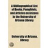 Bibliographical List of Books, Pamphlets, and Articles on Ar