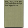 Bills, 1923, No.1-205 (Volume 4th Session, 15th Legislature by Ontario. Legislative Assembly