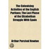 Colonising Activities of the English Puritans; The Last Phas