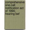 Comprehensive One-Call Notification Act of 1994; Hearing Bef by United States Transportation