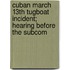 Cuban March 13th Tugboat Incident; Hearing Before the Subcom