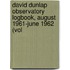 David Dunlap Observatory Logbook, August 1961-June 1962 (Vol